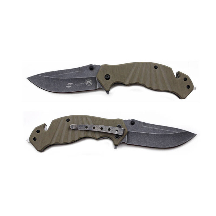 Нож складной Stinger 114 мм Grey клипса G10-048