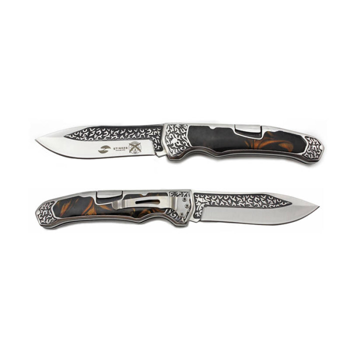 Нож складной Stinger 117 мм Brown клипса A-3154