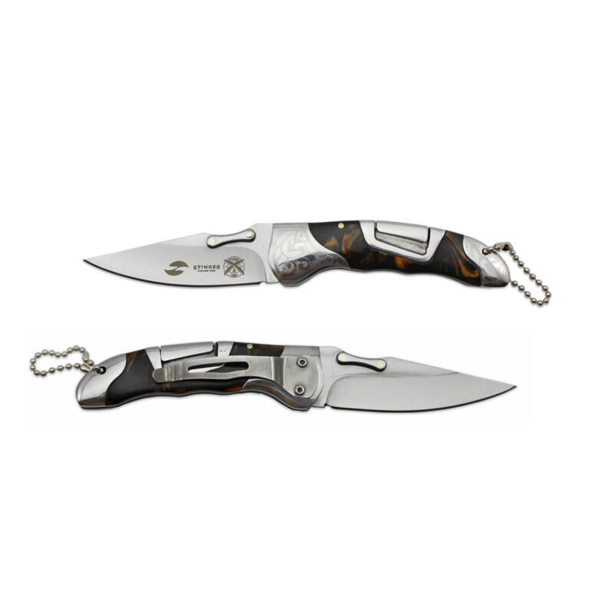 Нож складной Stinger 165 мм Brown клипса C3951 1