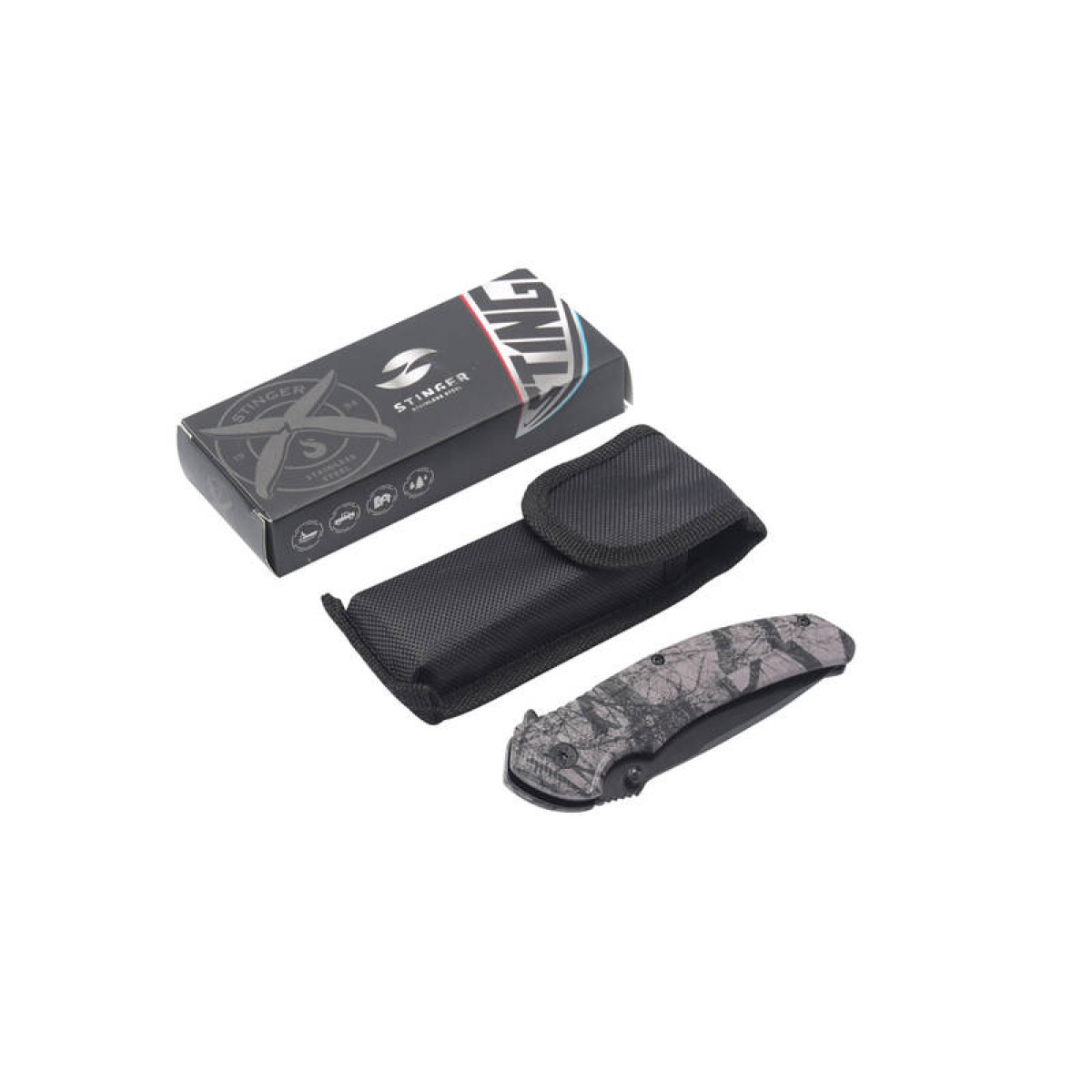 Нож складной Stinger 84 мм Black Camo FK-019STR-CA 5