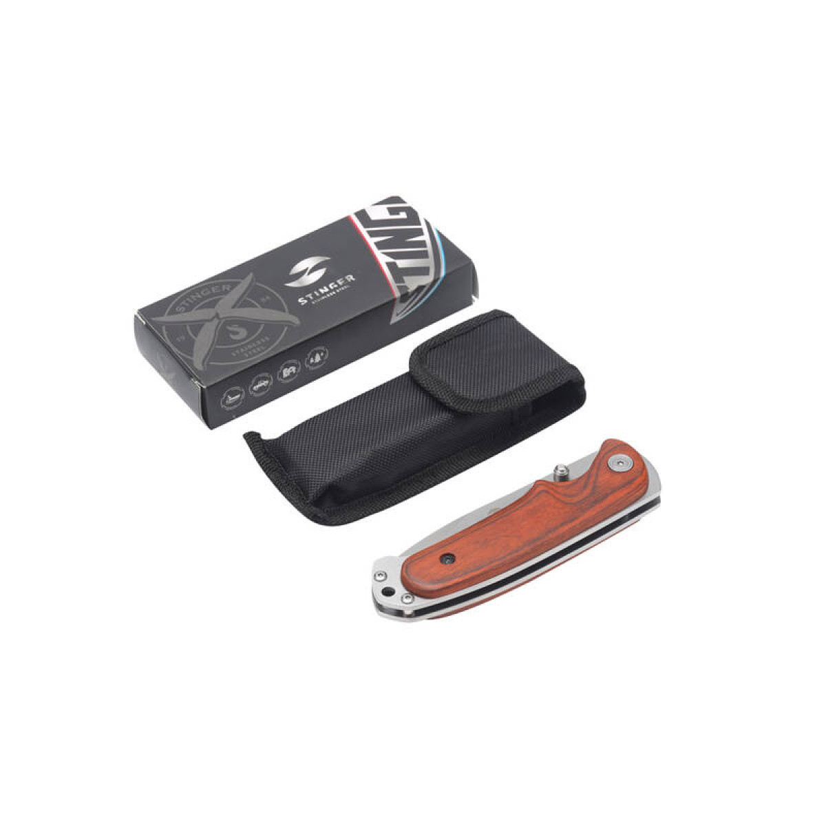 Нож складной Stinger 91 мм Silver Wood FK-8236 5