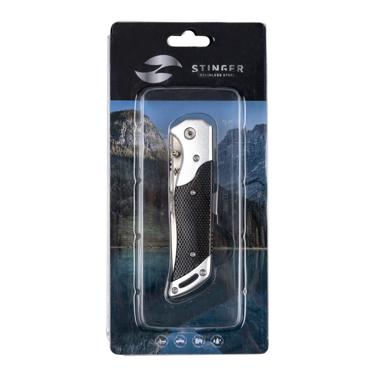 Нож складной 90 мм в блистере STINGER FB1201-SB 6