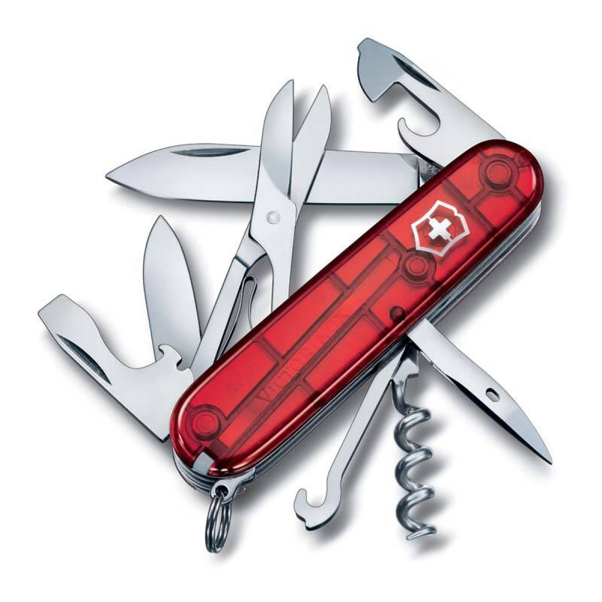 Нож Victorinox Climber, 91 мм, 14 функций, полупрозрачный красный 1