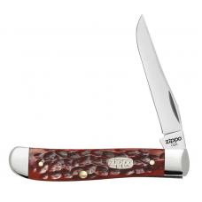 Нож ZIPPO Chestnut Bone Standard Jigged Mini Trapper коричневый + ЗАЖИГАЛКА 207