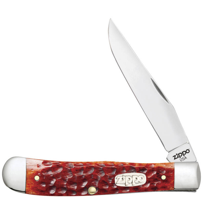 Нож ZIPPO Chestnut Bone Standard Jigged Trapper коричневый + ЗАЖИГАЛКА ZIPPO 207