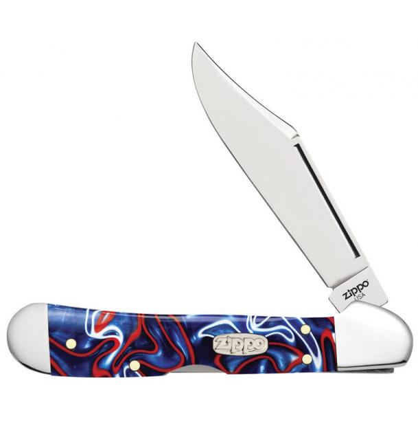 Нож ZIPPO Patriotic Kirinite Smooth Mini Copperlock синий + ЗАЖИГАЛКА ZIPPO 207 50531_207