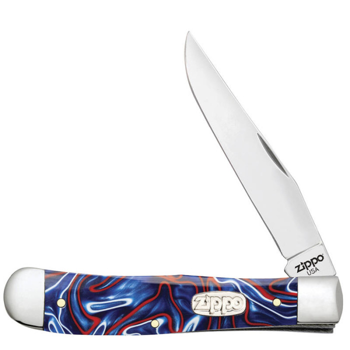 Нож ZIPPO Patriotic Kirinite Smooth Trapper синий + ЗАЖИГАЛКА ZIPPO 207