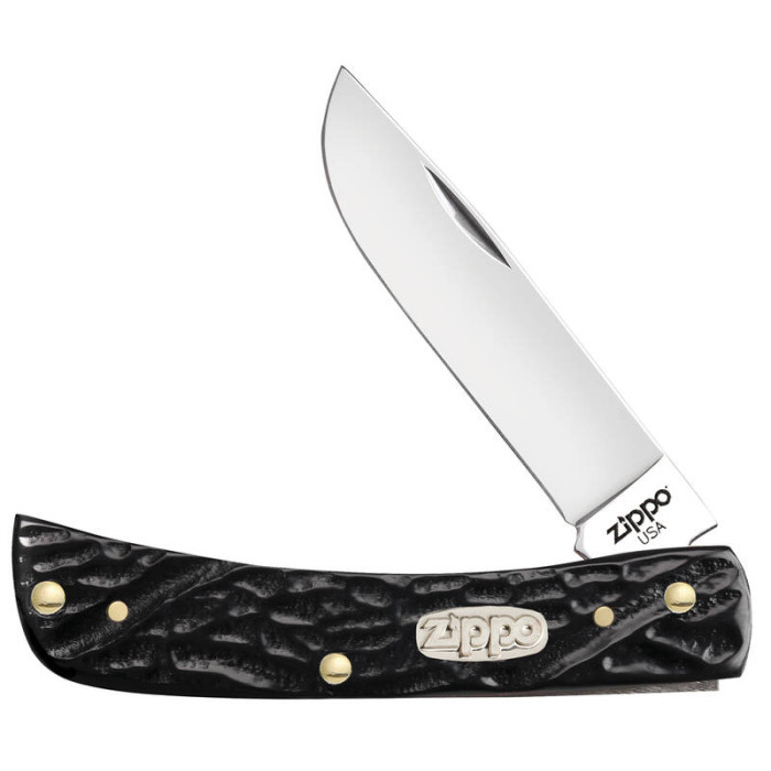 Нож ZIPPO Rough Black Synthetic Sodbuster Jr чёрный + ЗАЖИГАЛКА ZIPPO 207