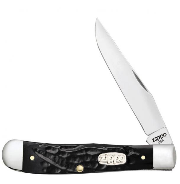 Нож ZIPPO Rough Black Synthetic Trapper чёрный + ЗАЖИГАЛКА ZIPPO 207 50571_207