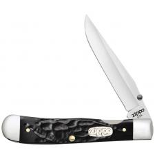 Нож ZIPPO Rough Black Synthetic Trapperlock чёрный + ЗАЖИГАЛКА ZIPPO 207