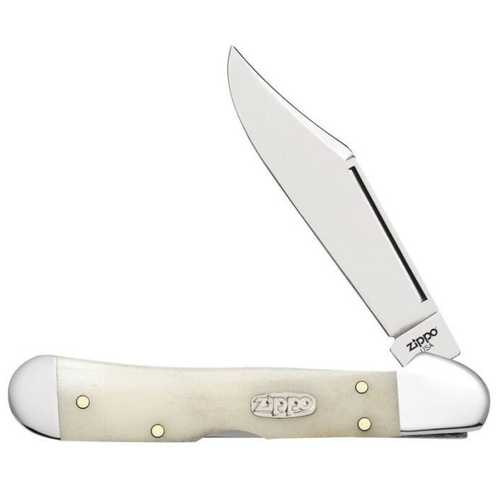 Нож ZIPPO Smooth Natural Bone Mini Copperlock цвет слоновой кости + ЗАЖИГАЛКА 207