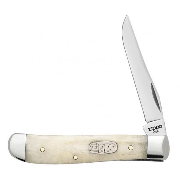Нож ZIPPO Smooth Natural Bone Mini Trapper цвет слоновой кости + ЗАЖИГАЛКА 207 50559_207