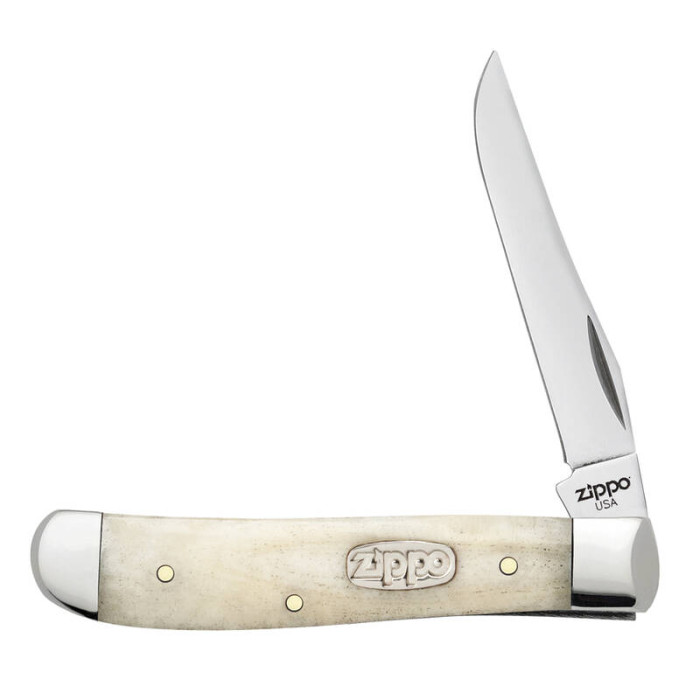 Нож ZIPPO Smooth Natural Bone Mini Trapper цвет слоновой кости + ЗАЖИГАЛКА 207