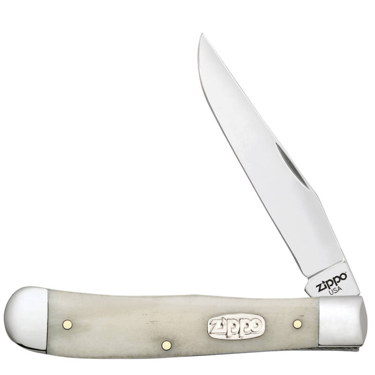 Нож ZIPPO Smooth Natural Bone Trapper цвет слоновой кости + ЗАЖИГАЛКА ZIPPO 207 1