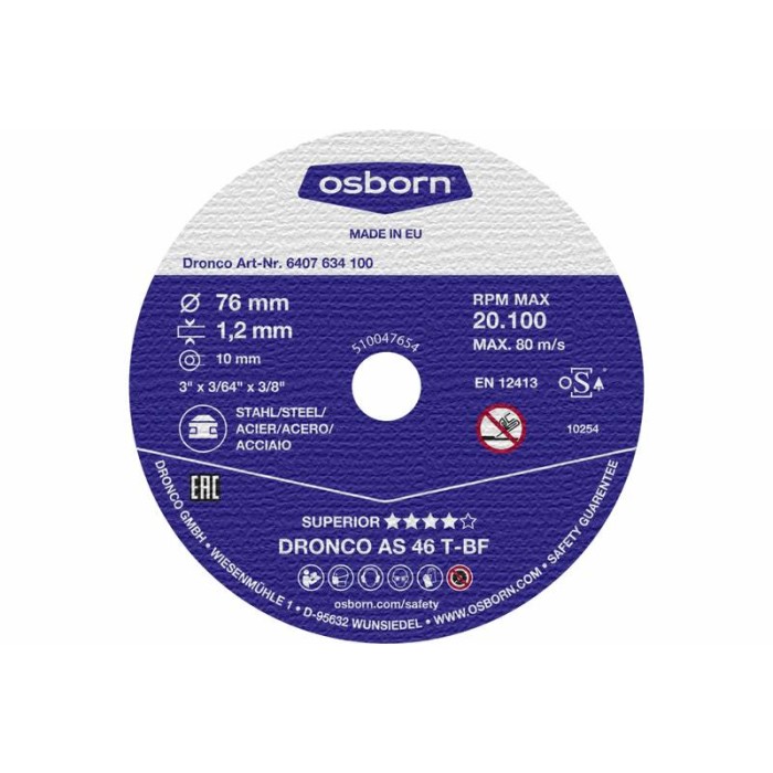 Отрезной диск по металлу DRONCO Superior AS46T Mini 6407634100