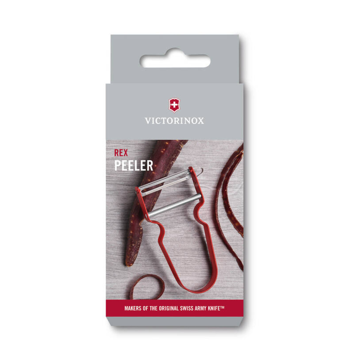 Овощечистка VICTORINOX REX, поворотное лезвие из нержавеющей стали, красная 3
