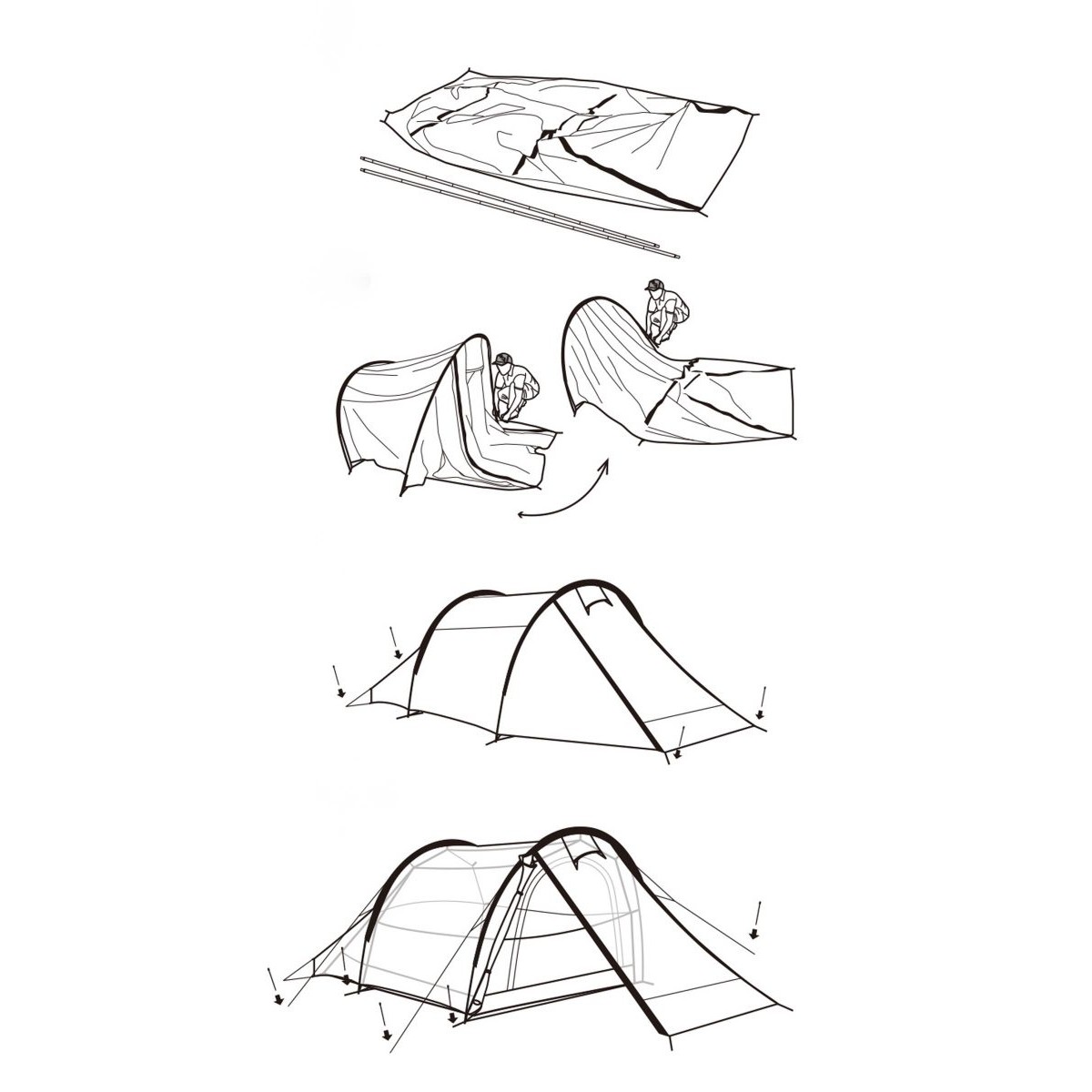 Палатка 2-местная Naturehike NH20ZP006 6927595761977, зелёная 6