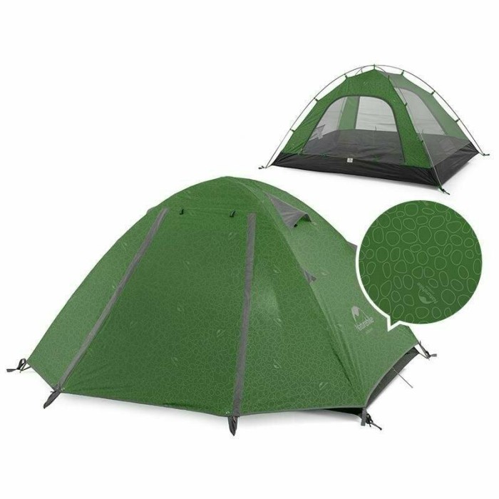 Палатка Naturehike P-Series трехместная темно-зеленая 6927595762639