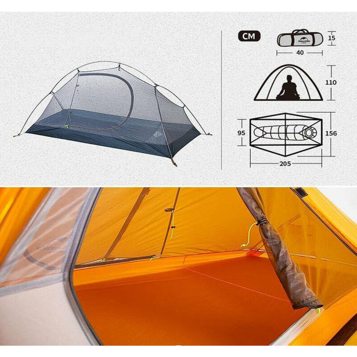 Палатка одноместная Naturehike + коврик NH18A095-D 6927595701836 2
