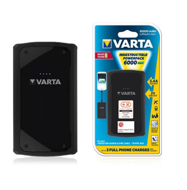 Внешний аккумулятор VARTA Indestructible Powerpack 6000 mAh 57952