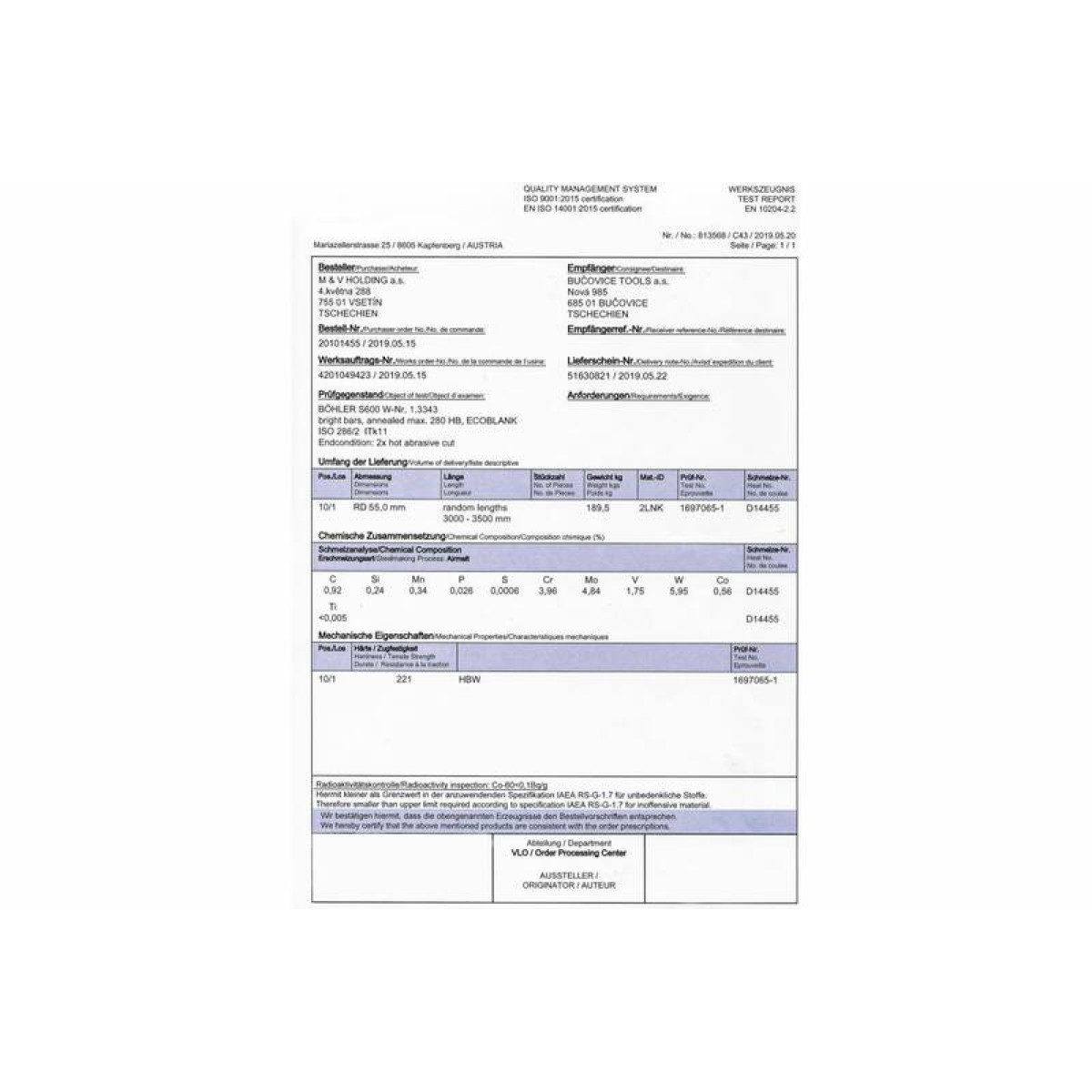 Плашка Bucovice Tools M 16 Шаг 2 HSS 45x18мм 240160 3