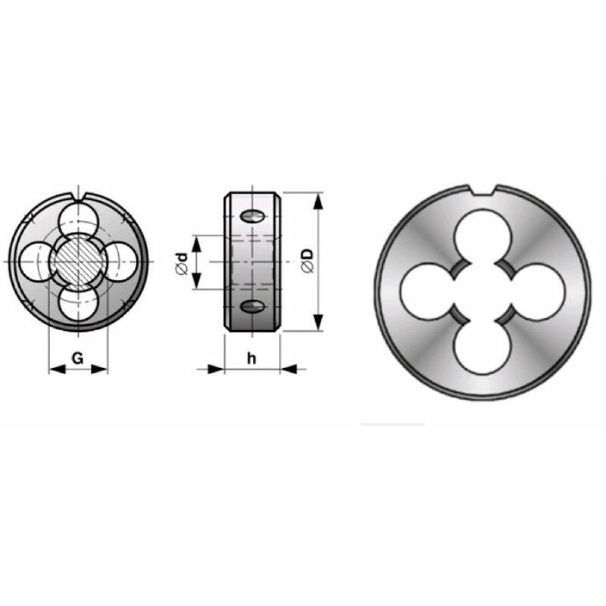 Плашка Bucovice Tools трубная G 1/4 -19 115CrV3 38x10мм 212140 2