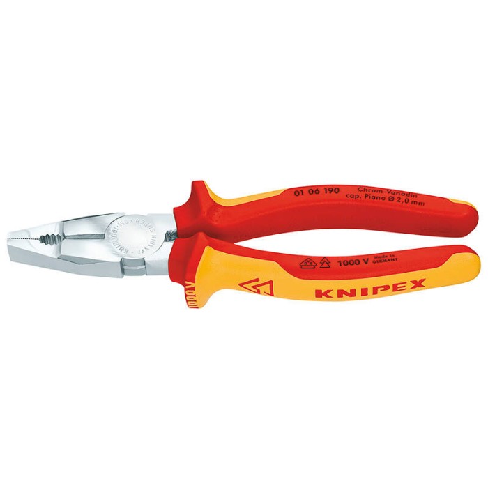 Плоскогубцы комбинированные VDE для тяжелых нагрузок KNIPEX KN-0106190