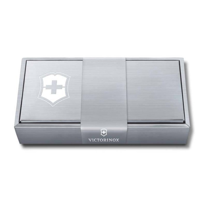 Подарочная коробка VICTORINOX для ножей 84-91 мм толщиной до 6 уровней, картонная, серебристая