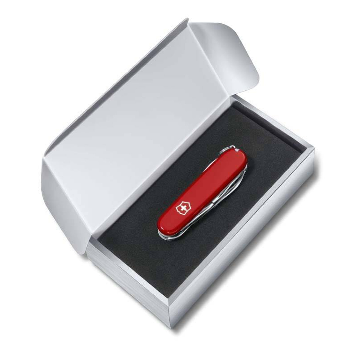 Подарочная коробка VICTORINOX для ножей 84-91 мм толщиной до 6 уровней, картонная, серебристая 2