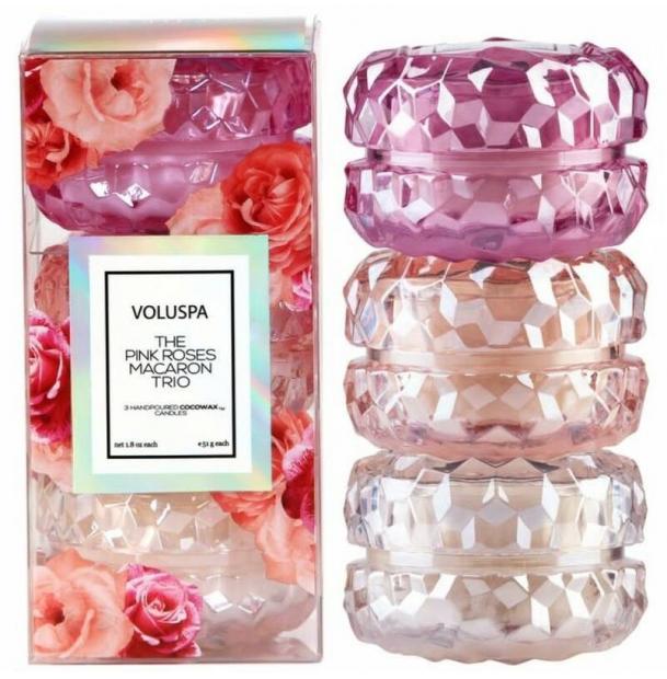 Подарочный набор ароматических свечей 3 шт Voluspa Roses 15ч 5392-vol