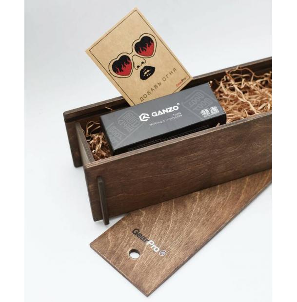 Подарочный набор нож Ganzo в деревянной коробке G6252-BK-knifebox