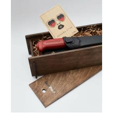 Нож туристический Mora Basic 511 Carbon Steel в деревянной коробке 12147-knifebox, углеродистая сталь, с ножнами, подарочный набор