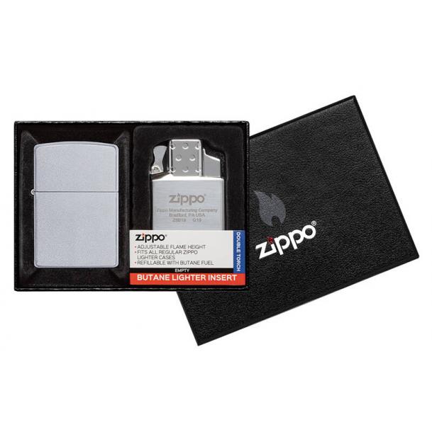 Подарочный набор: зажигалка и газовый вставной блок Zippo 205-090201