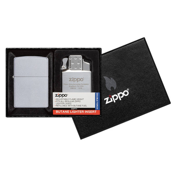 Подарочный набор: зажигалка и газовый вставной блок Zippo 205-090201