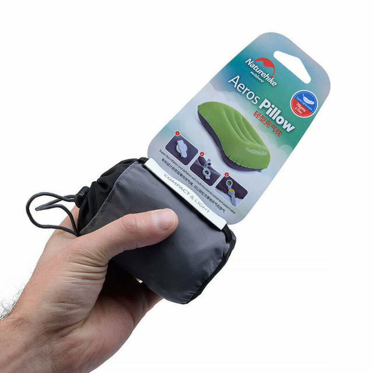 Подушка надувная Naturehike aeros NH17T013-Z зеленая 6927595718247 2