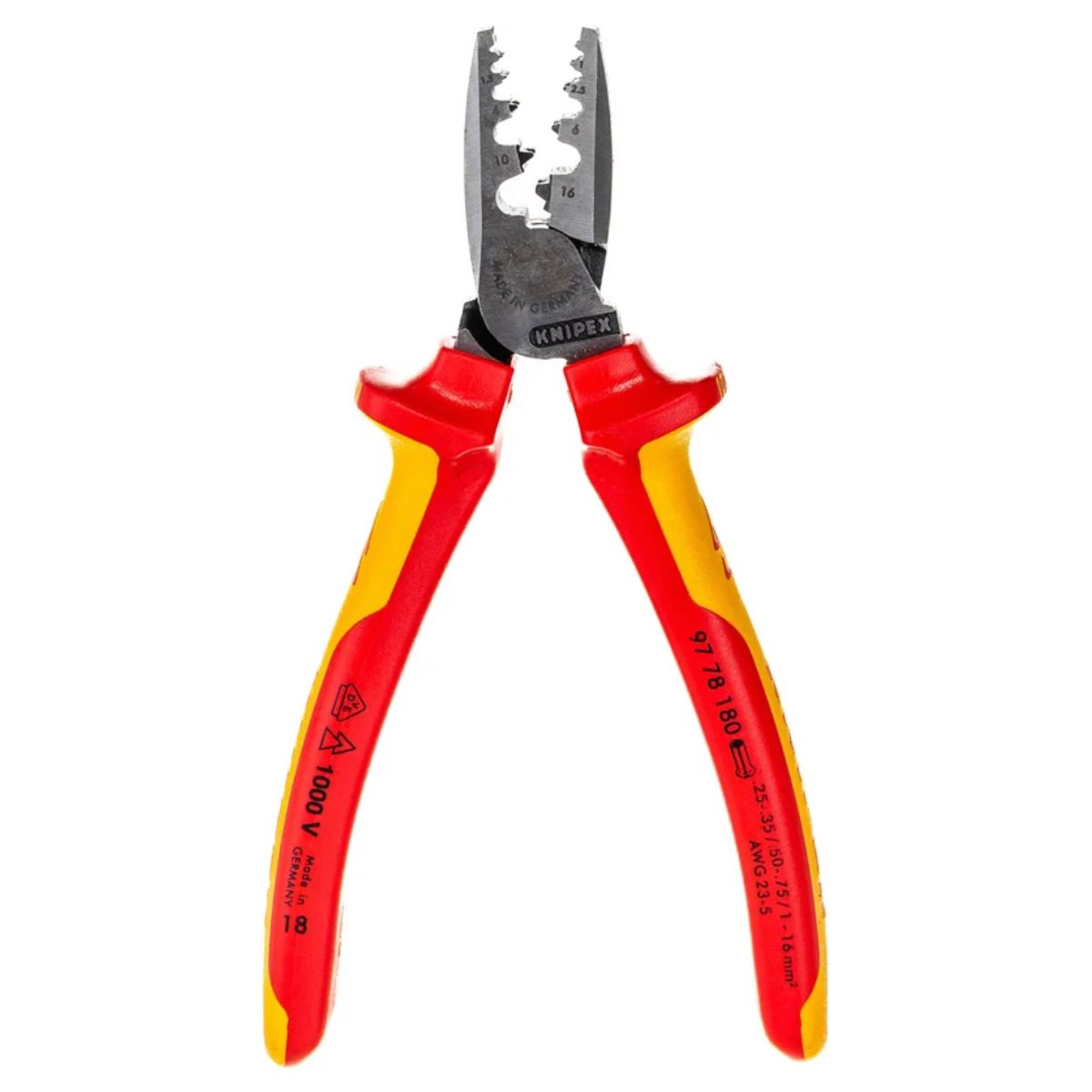Пресс-клещи для обжима контактных гильз KNIPEX VDE KN-9778180SB 1