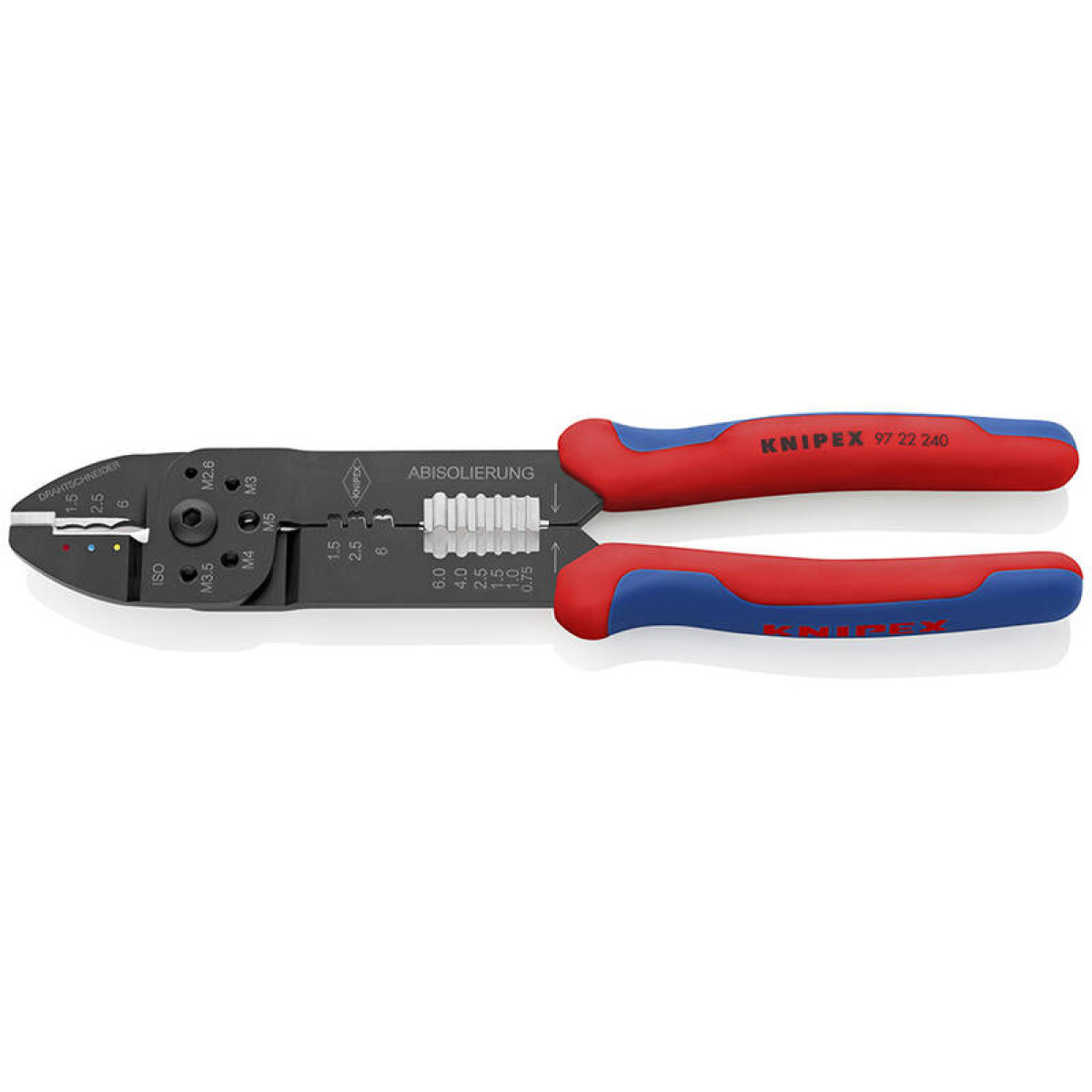 Пресс-клещи для резки и зачистки кабеля KNIPEX KN-9722240SB 1