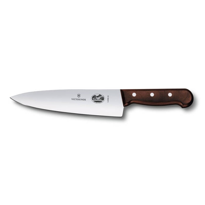 Разделочный нож VICTORINOX Rosewood, широкое лезвие 20 см, коричневый, в подарочной коробке