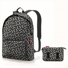 Рюкзак складной женский Reisenthel Mini Maxi Signature Black AP7054, для обуви, школьный, спортивный 