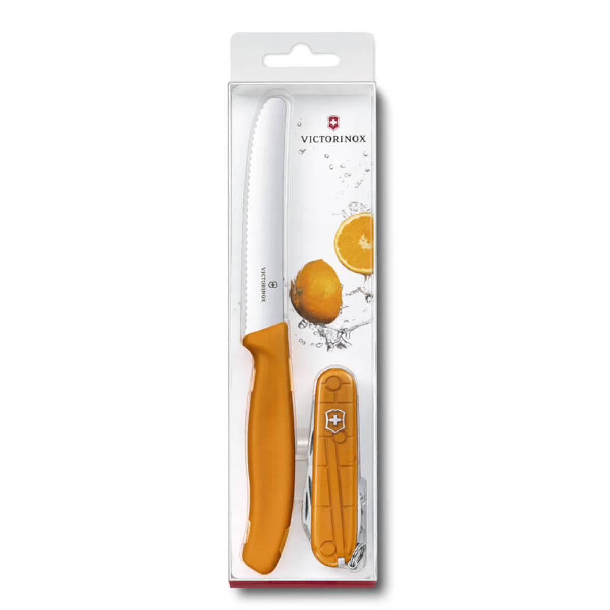 Набор Victorinox Color Twins оранжевый (нож для овощей+ Spartan), лезвие 8 см, 12 функ 1