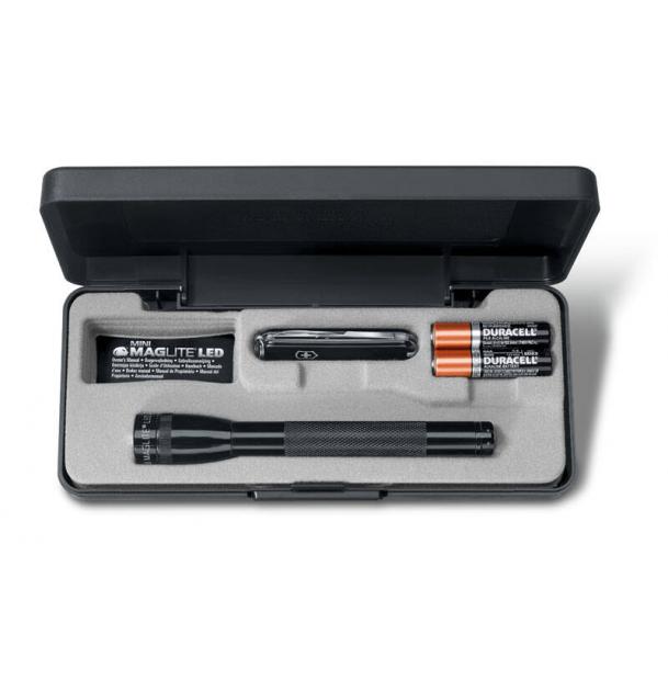 Набор Victorinox, нож-брелок 0.6223.3 и светодиодный фонарь Mini-Maglite 12,5 см, черный 4.4024