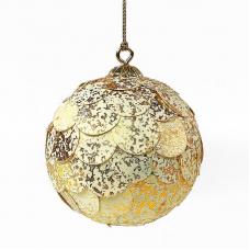 Шар новогодний декоративный EnjoyMe Paper ball, золотистый мрамор