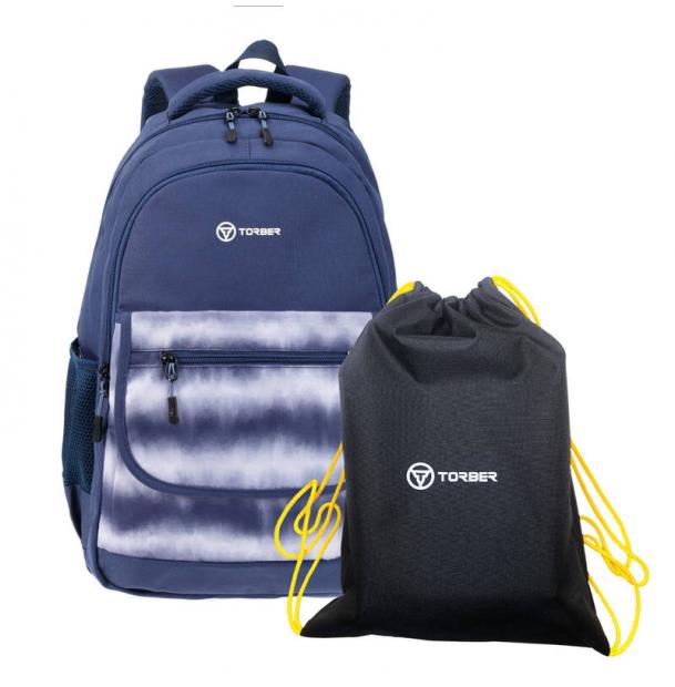 Школьный рюкзак TORBER CLASS X + Мешок для сменной обуви в подарок! T2743-22-DBLU-M