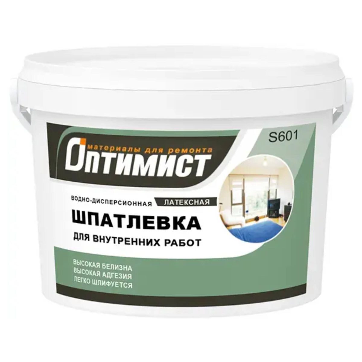 Шпатлевка ОПТИМИСТ для внутренних работ 1,5кг S601 OPS000 1