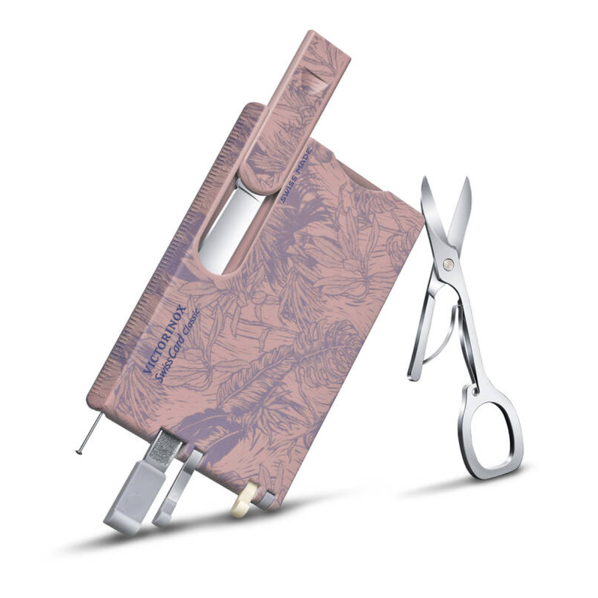 Швейцарская карточка VICTORINOX SwissCard Classic Spring Spirit, 10 функций, розово-сиреневая 3