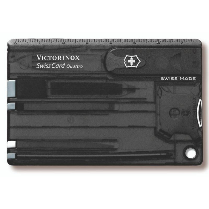Швейцарская карточка SwissCard Quattro черная Victorinox 0.7233.T3