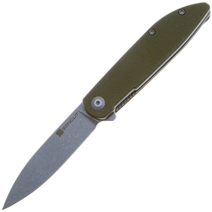 Складной нож Sencut Bocll II stonewash сталь D2 S22019-4, рукоять OD Green G10