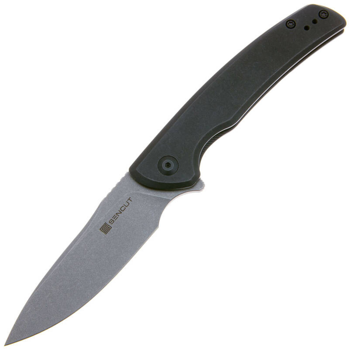 Складной нож Sencut Tynan Stonewash сталь SA10A, рукоять Blackwashed Steel 1