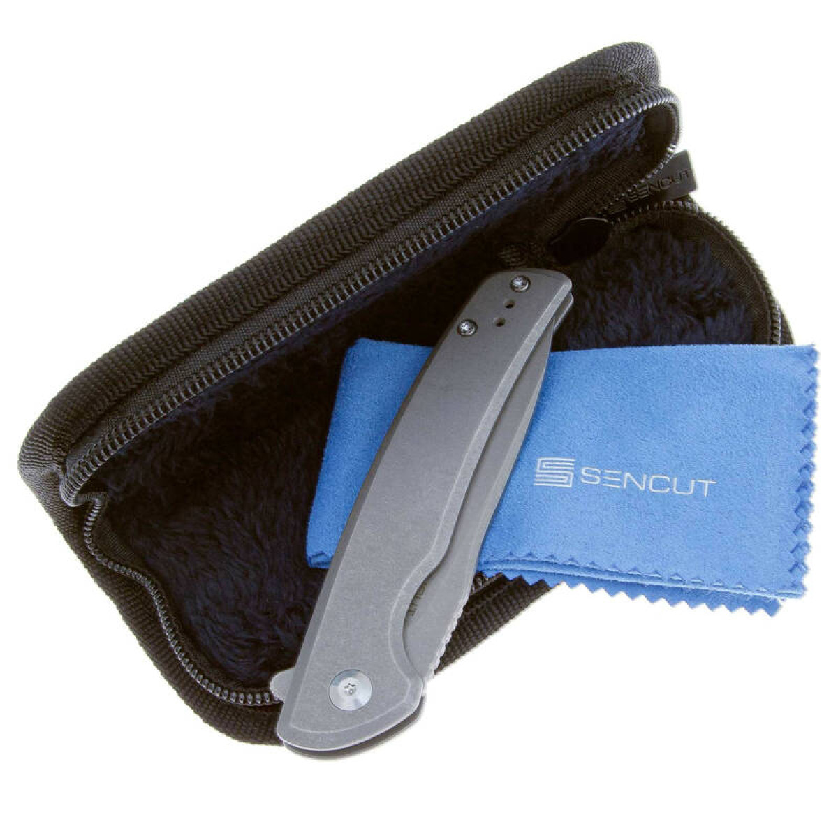 Складной нож Sencut Tynan Stonewash сталь SA10B, рукоять Stonewashed Steel 4