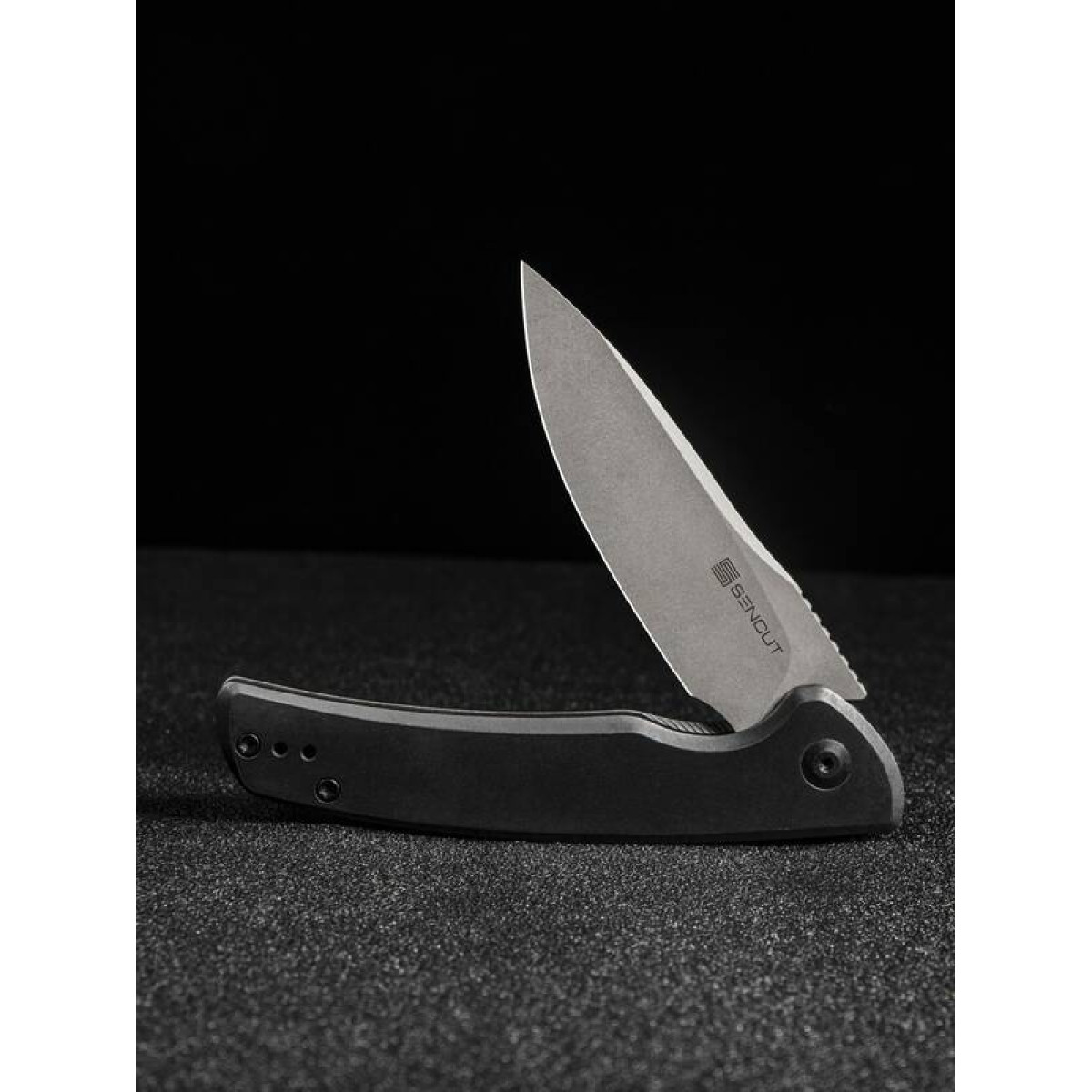 Складной нож Sencut Tynan Stonewash сталь SA10A, рукоять Blackwashed Steel 7